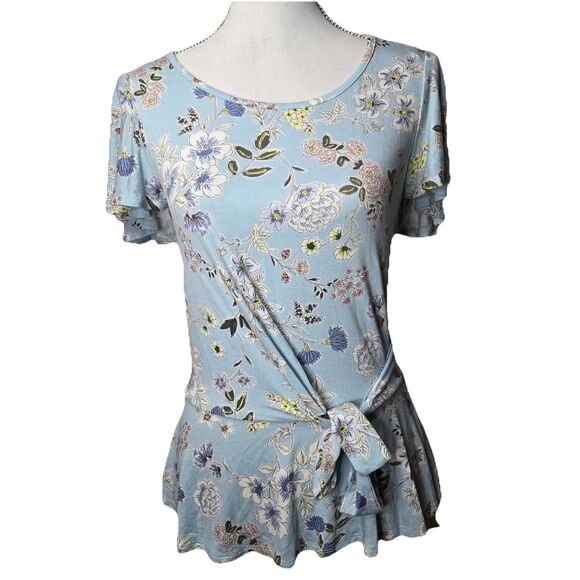 Candies Floral Tie Front Romantic Cottagecore Blouse Small - Picture 1 of 5